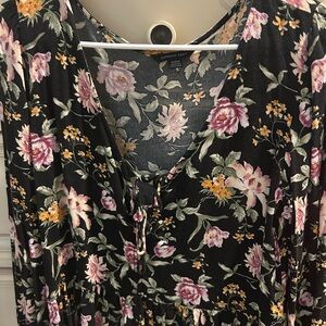 American Eagle Outfitters Black Floral long sleeve shirt size M